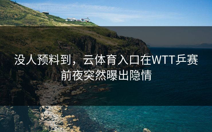 没人预料到，云体育入口在WTT乒赛前夜突然曝出隐情
