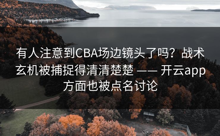 有人注意到CBA场边镜头了吗？战术玄机被捕捉得清清楚楚 —— 开云app方面也被点名讨论